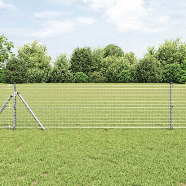 vidaXL Zvarený drôtený plot 5000 x 80 cm Strieborná