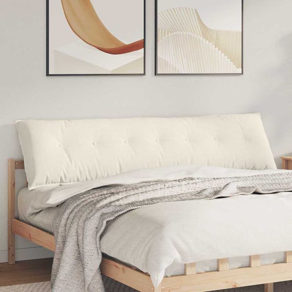 vidaXL Poduška na chrbát Krémová 200 x 50 cm Kordúrová tkanina