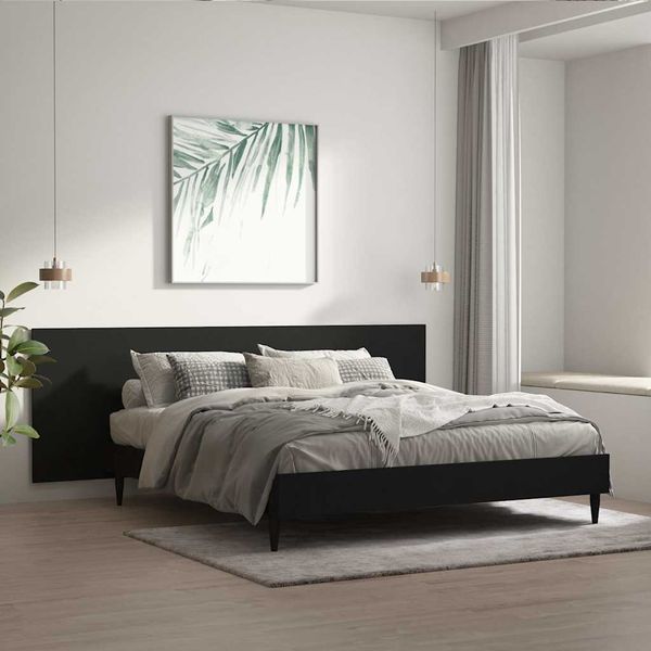 vidaXL Nástenné čelo postele čierne 240x1,5x80 cm spracované drevo