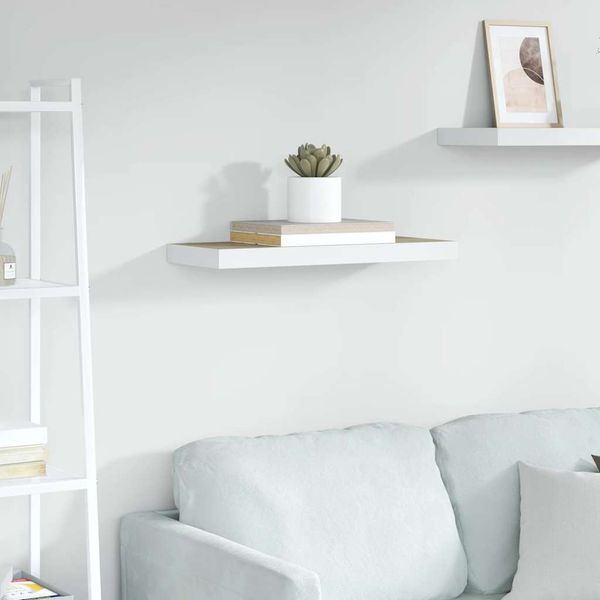 vidaXL Plávajúca nástenná polica dubová a biela 60x23,5x3,8 cm MDF