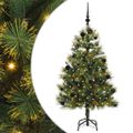 vidaXL Umelý vianočný stromček s pniškami Zelená 150 cm PVC a PE a kov