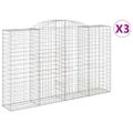 vidaXL Oblúkové gabiónové koše 3ks 300x50x180/200cm pozinkované železo