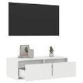 vidaXL TV skrinka s LED svetlami, biela 75x35,5x25 cm