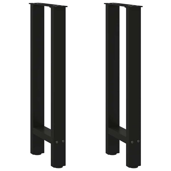 vidaXL Nohy konzolového stolíka, čierne, 2 ks, 38 x (72-73) cm, oceľové