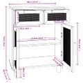 vidaXL Komoda čierna 60x30x75 cm masívna borovica a prírodný ratan