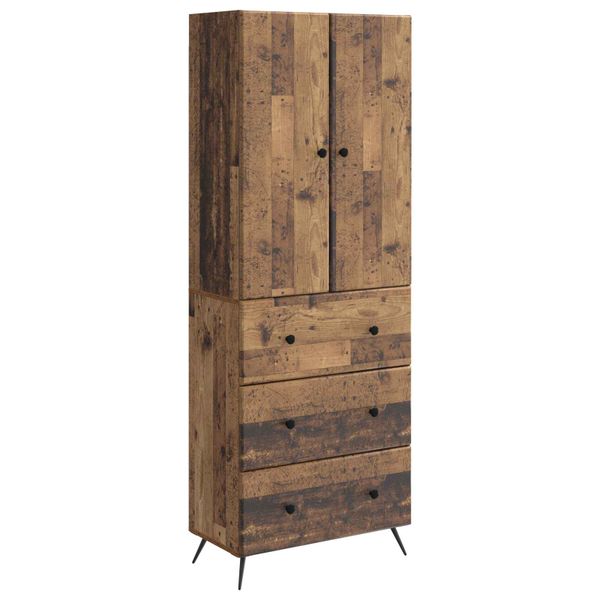 vidaXL Sada skríň 2 pcs Staré drevo 66 x 34,5 x 90 cm Kompozitné drevo