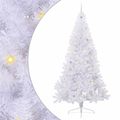 vidaXL Umelý vianočný stromček Biela 240 cm PVC a oceľ