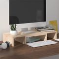 vidaXL Stojan na monitor 60x24x10,5 cm masívna borovica