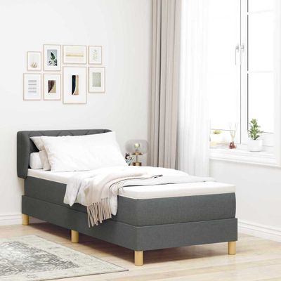 vidaXL Posteľ s pružinovým rámom Tmavo šedá 80 x 200 cm látka