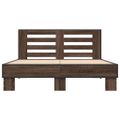vidaXL Posteľný rám hnedý dub 135x190 cm kompozitné drevo a kov