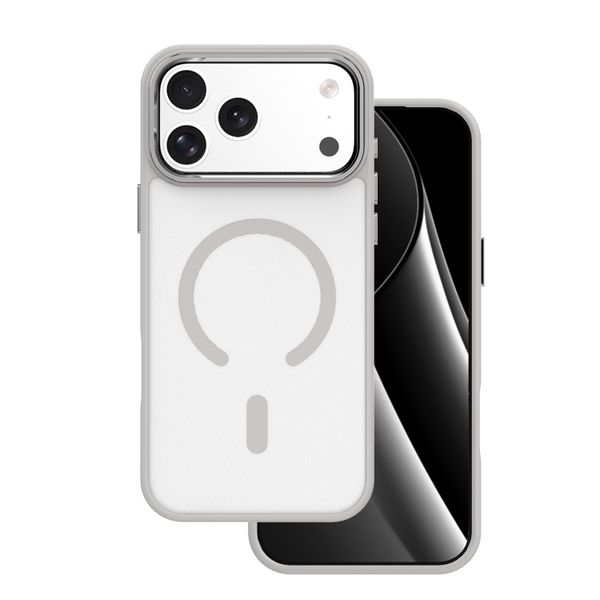 Puzdro Frozen Mag pre iPhone 17 Pro Max 6,9" / 18 Pro Max 6,9" sivý otvorený krúžok