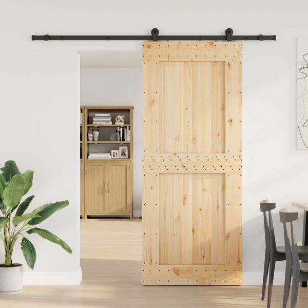 vidaXL Posuvné dvere NARVIK Prírodná a čierna 95 x 210 cm (213,5 cm)