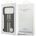 Puzdro Guess 4G s potlačou pruhov MagSafe pre iPhone 17 Pro Max čierne