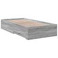 vidaXL Posteľný rám so zásuvkami sivý sonoma 90x200 cm kompozit. drevo