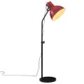 vidaXL Podlahová lampa 25 W šmuhovaná červená 30x30x90-150 cm E27