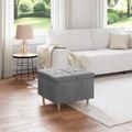 vidaXL Ottoman s Úložným Priestorom Tmavo šedá 60 x 60 x 45 cm Zamat