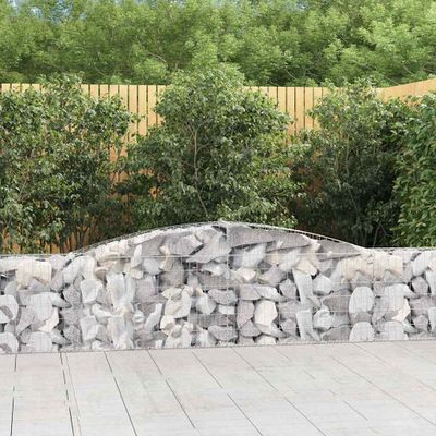 vidaXL Oblúkový gabionový kôš 4 ks 400x30x60/80 cm pozinkované železo