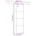 vidaXL Posuvné dvere s kovaním čierne 76x205 cm ESG sklo