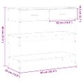 vidaXL Konzolový stolík čierna 90x35x80 cm kompozitné drevo