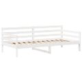 vidaXL Sada postele a lavice so strieškou biela 90x200 cm borovica