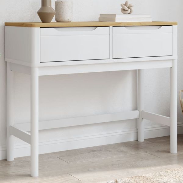 vidaXL Konferenčný stolík FLORO biely 89,5x36,5x73 cm borovicový masív