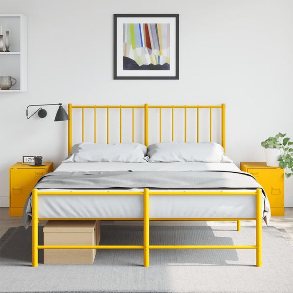 vidaXL Nočné stolíky 2 ks horčicovo-žlté 34,5x39x44 cm oceľ