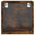 vidaXL Nočné skrinky so sklenenými dverami 2 ks dymový dub 35x37x35 cm