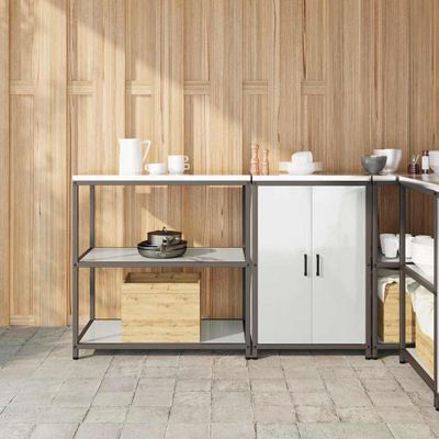 vidaXL Kuchynský úložný set HATTEM 2 pcs Strieborná Pozinkovaná oceľ
