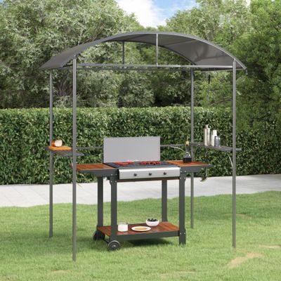 vidaXL Grilovací altánok s policami antracitový 220x115x230 cm oceľ