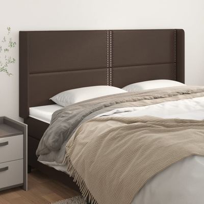 vidaXL Čelo postele so záhybmi hnedé 163x16x118/128 cm umelá koža