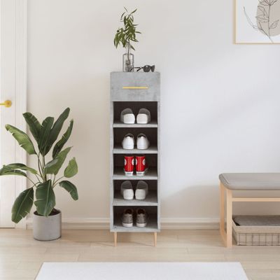 vidaXL Botník betónovo sivý 30x35x105 cm kompozitné drevo