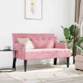 vidaXL Chesterfield lavica Ružová 112 x 65,5 x 75 cm Zamat