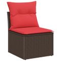 vidaXL Sada pohoviek 9 ks Hnedá a červená polyratan