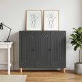 vidaXL Servírovacia skriňa Čierna 89 x 34,5 x 80 cm Kompozitné drevo