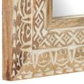 vidaXL Ručne vyrezávané zrkadlo 50x50x2,6cm masívne mangovníkové drevo