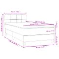 vidaXL Posteľný rám boxsping s matracom bledosivý 90x220 cm zamat