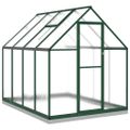 vidaXL Skleník so základovým rámom zelený 224x169x202 cm hliník