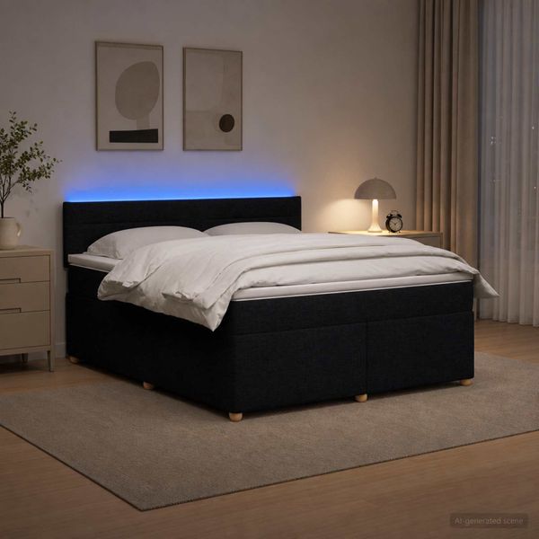 vidaXL Posteľ boxspring s matracom Čierna 140 x 200 cm Látka