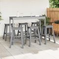 vidaXL Záhradný bar set 6 ks Svetlosivá HDPE