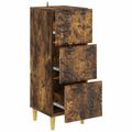 vidaXL Zásuvkový kabinet Dymový dub 33 x 34,5 x 90 cm Kompozitné drevo