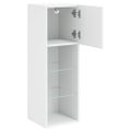 vidaXL TV skrinka s LED svetlami biela 30,5x30x90 cm
