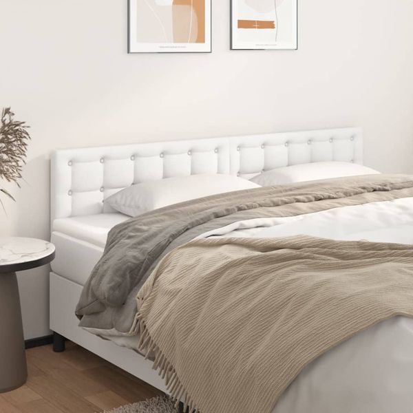 vidaXL Čelá postele 2 ks biele 90x5x78/88 cm umelá koža