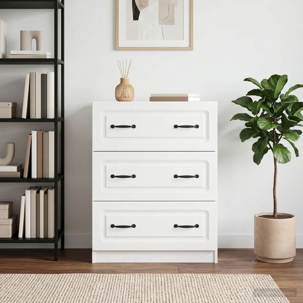vidaXL Zásuvkový kabinet Biela 66 x 34,5 x 87 cm Kompozitné drevo