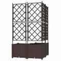 vidaXL Záhradný kvetináč 3 ks Hnedá 80 x 80 x 143 cm PP