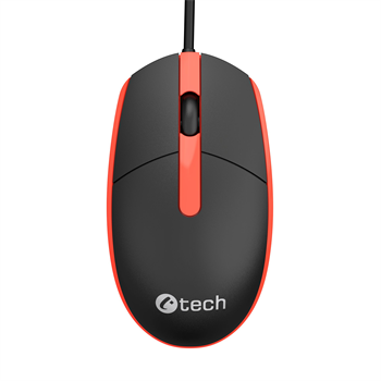 Myš C-TECH WM-10, čiernočervená, USB