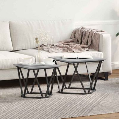 vidaXL Sada príručných stolíkov 2 pcs Sivý Sonoma