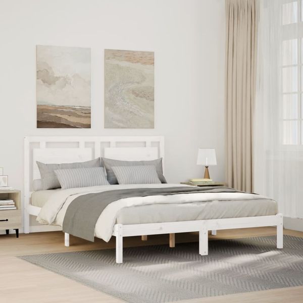 vidaXL Extra dlhá posteľ bez matraca biela 160x210 cm masívne drevo
