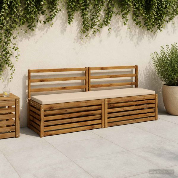 vidaXL Vankúš na lavičku SOEST 100% polyester Krémová 200 x 40 x 5 cm