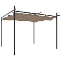 vidaXL Pergola so zaťahovacou strechou sivohnedá 295x292x230 cm