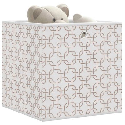 vidaXL skladacie úložné boxy 4 ks Krémovo 32x32x32 cm Netkaná textília